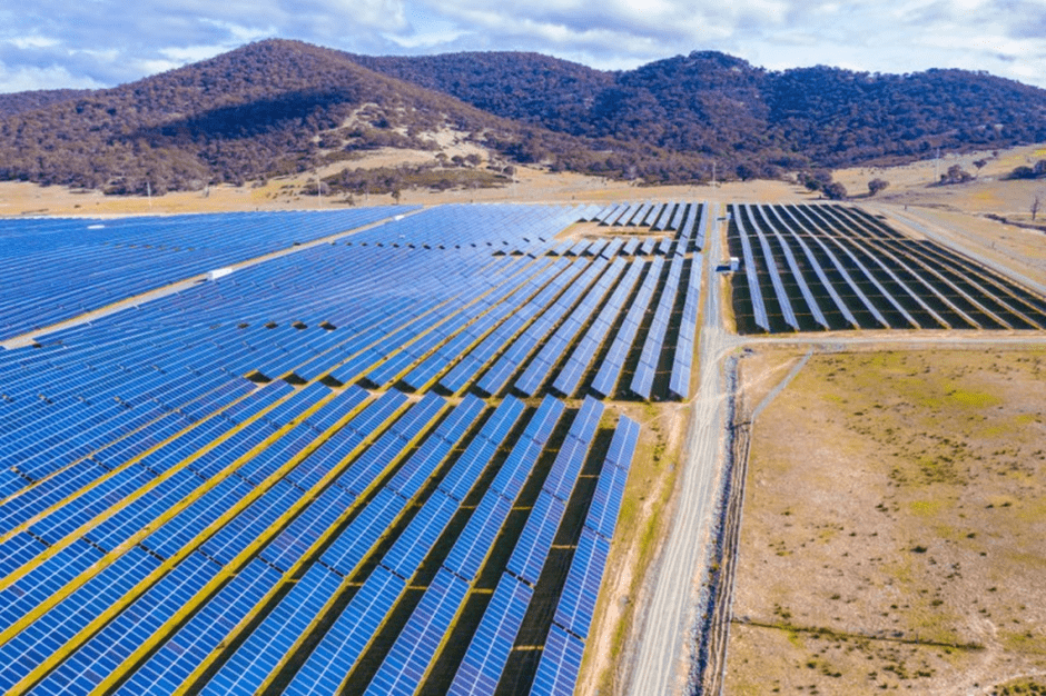 This image shows a large solar farm.